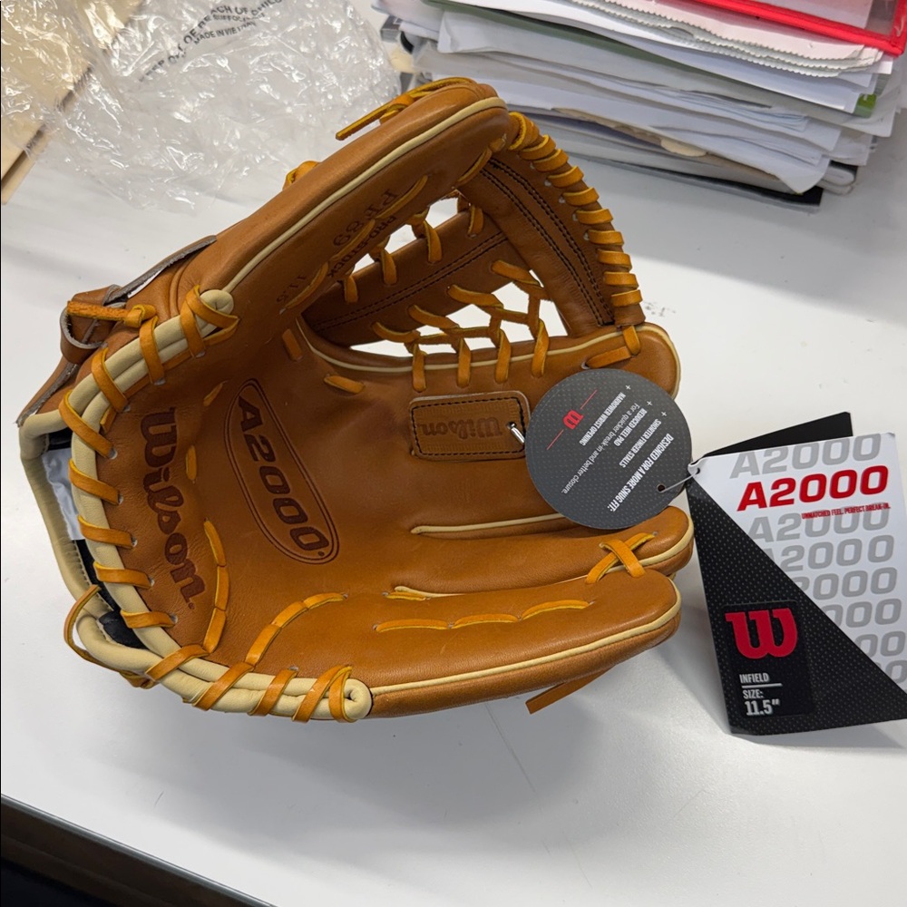 Wilson A2000 Pedroia Fit Tan and Cream Baseball Glove RHT